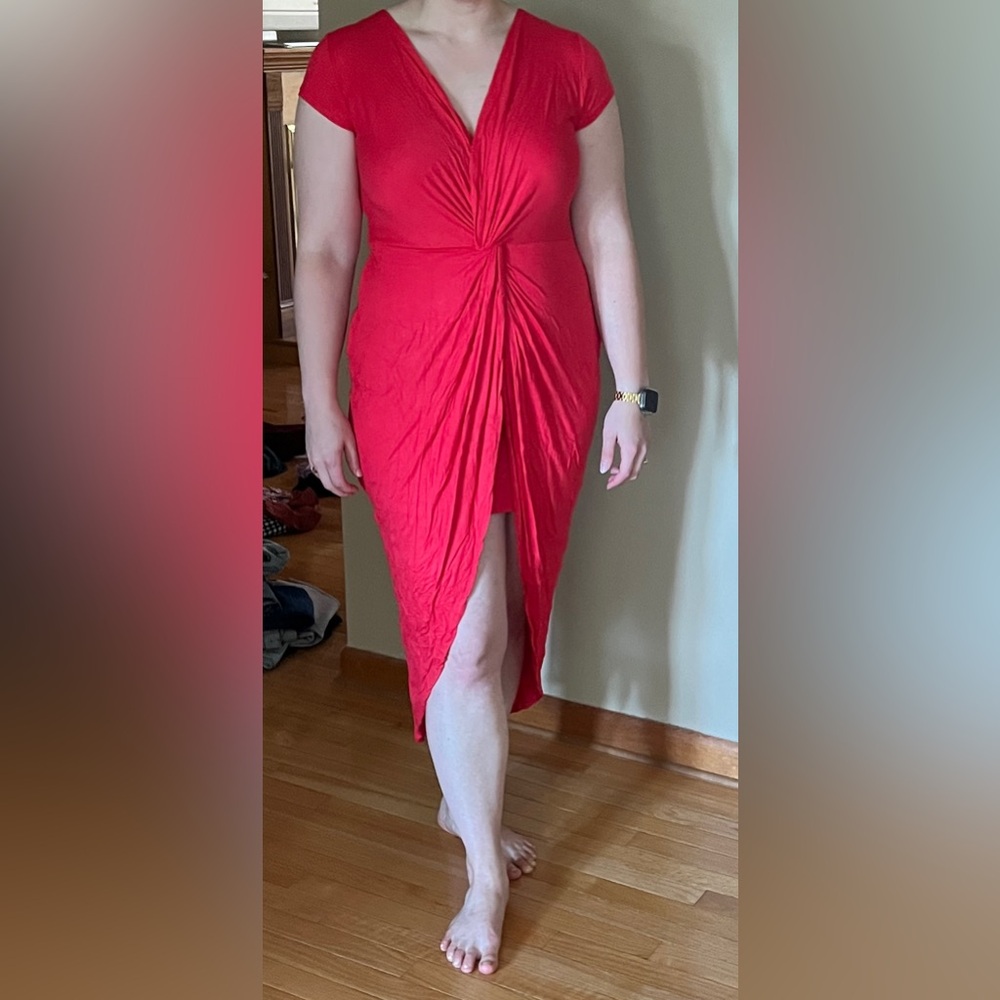 *NEW* Elegant Red Draped Dress